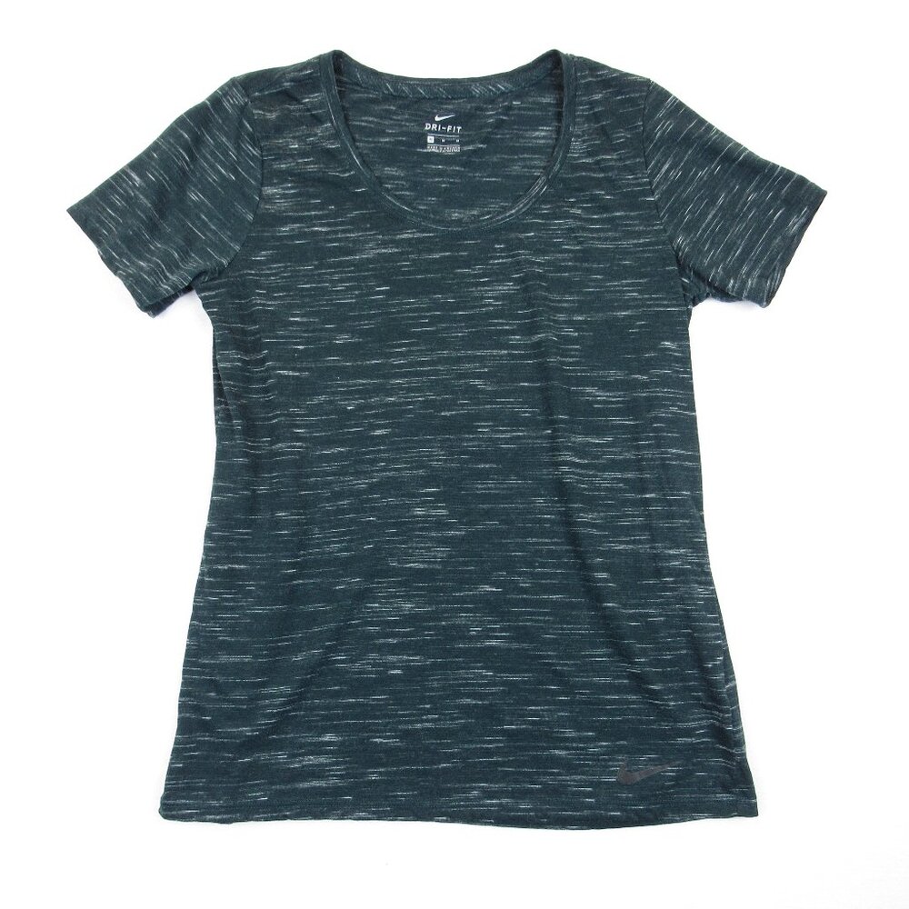 Nike Dri-Fit T Shirt Women's Size M Heather Green Short Sleeve Scoop Neck